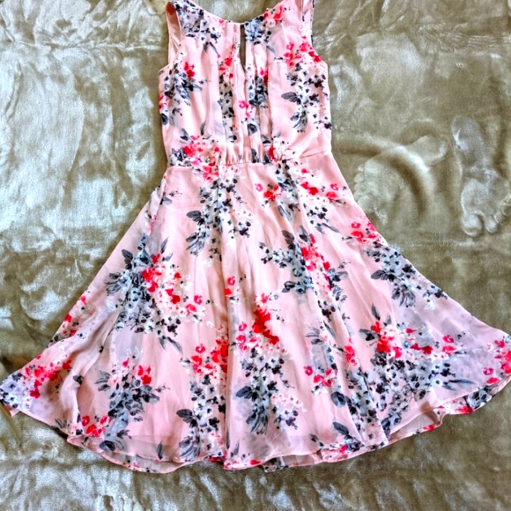 WHBM  floral pink dress S